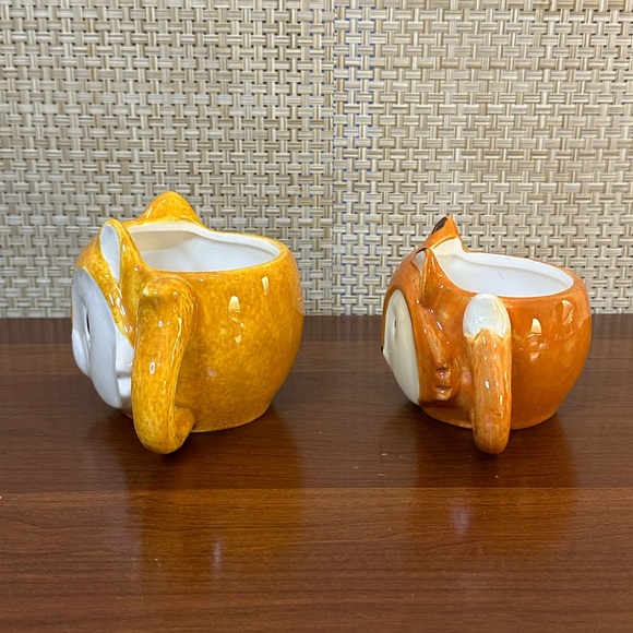 🌟HP🌟2015+Set of 2 Squirrel & Fox Mugs Glazed Ceramic Earthenware Sur La Table - Picture 4 of 12